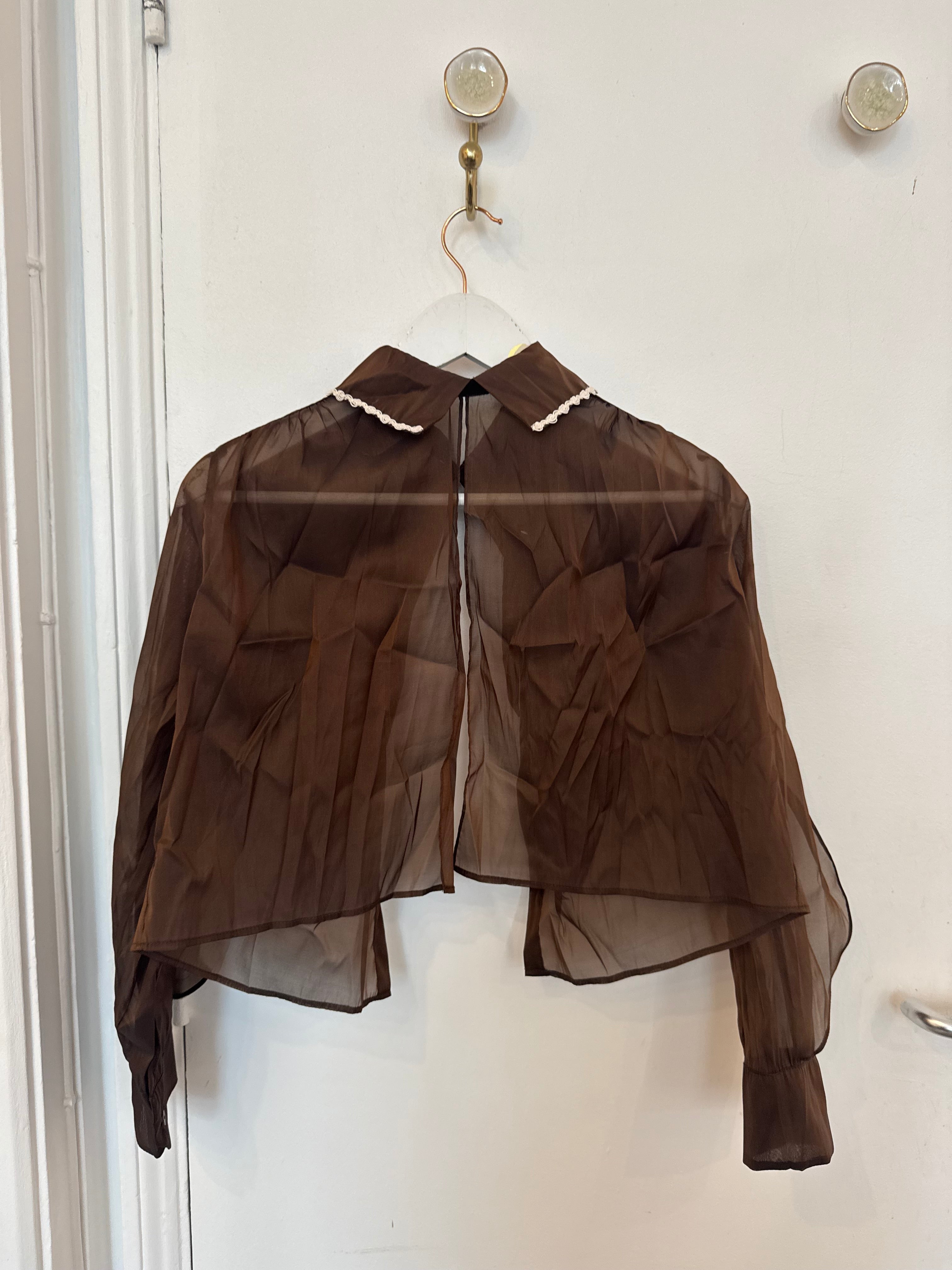 Brown Organza Pure Silk Top