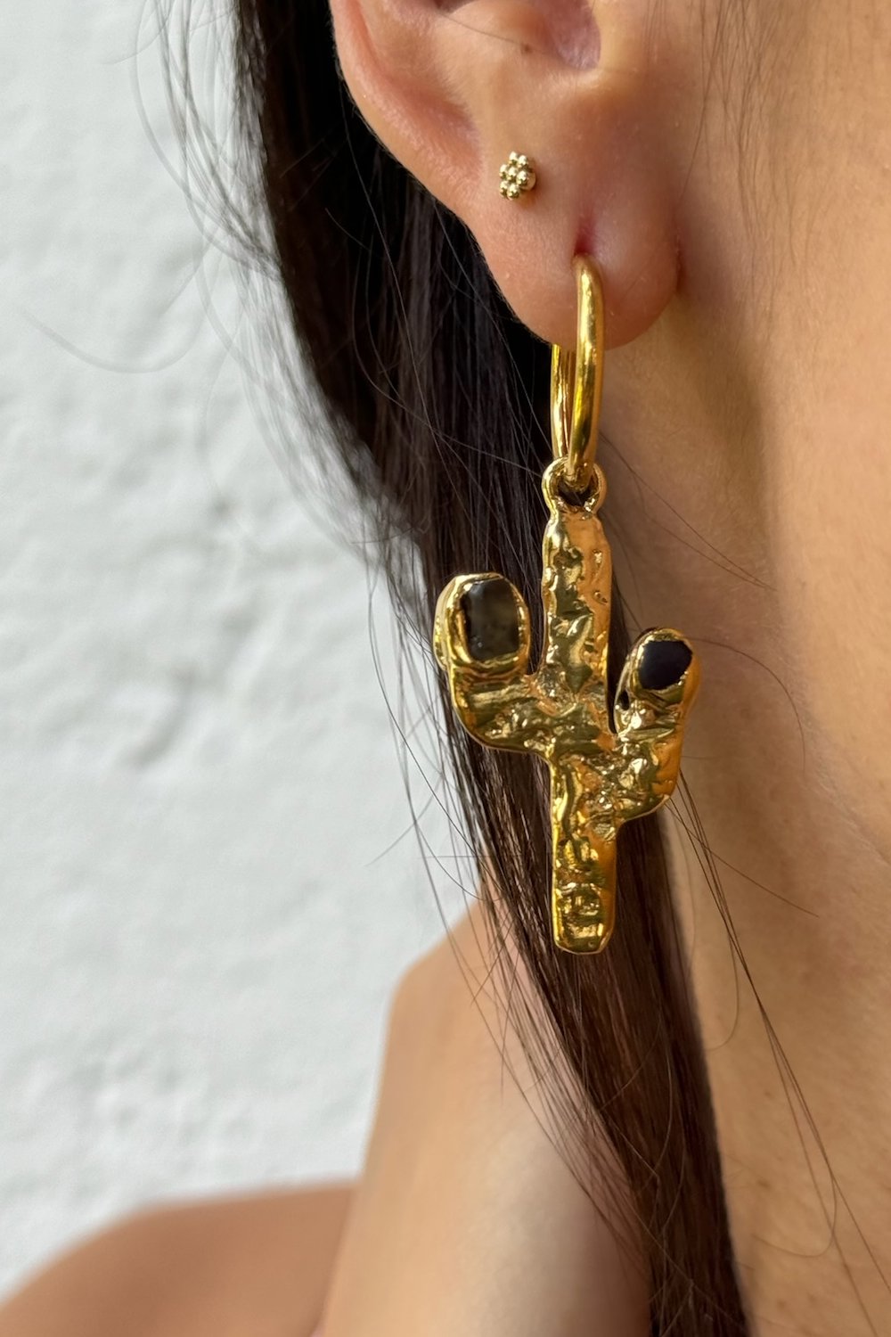 Cactus Flower Hoops