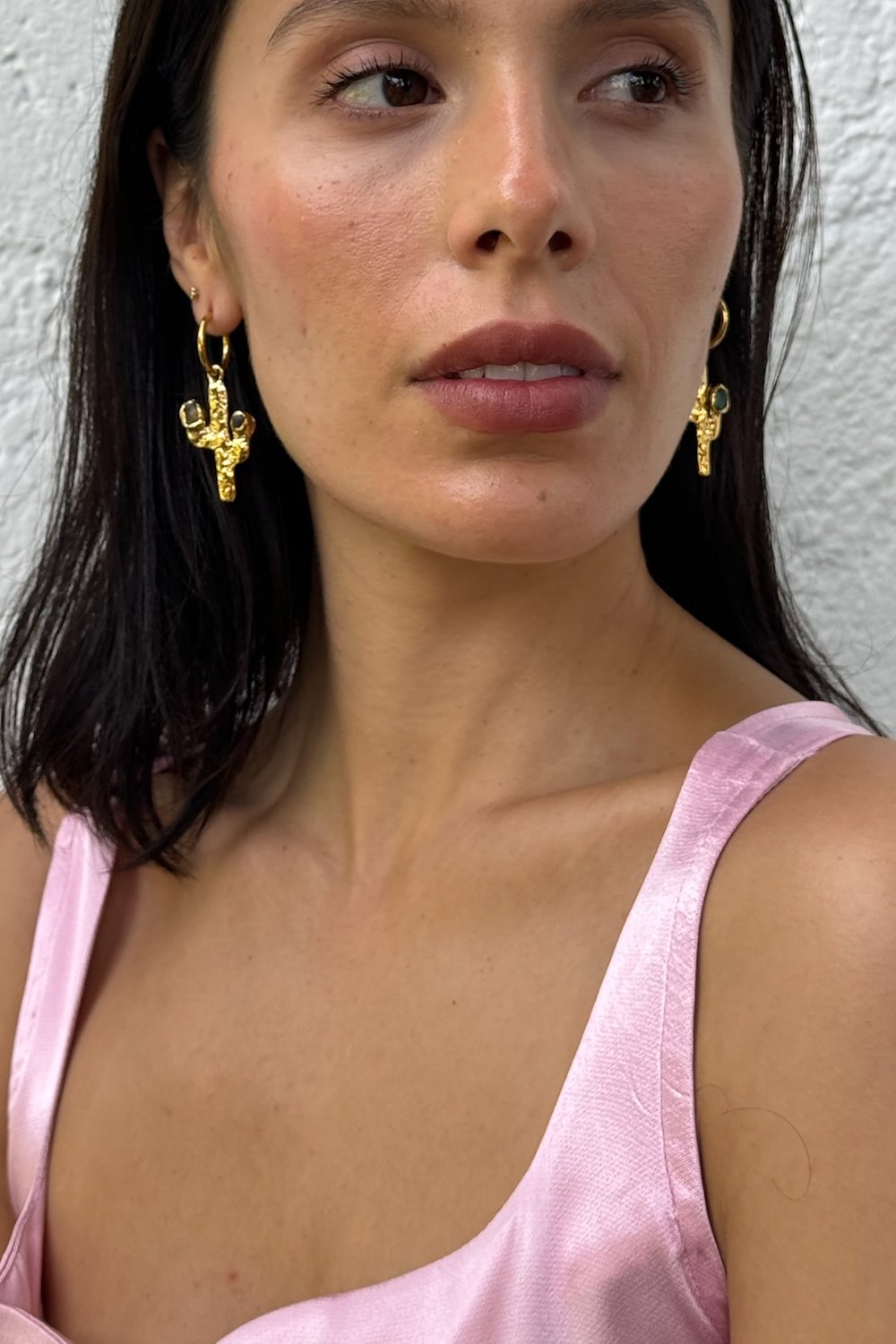 Cactus Flower Hoops