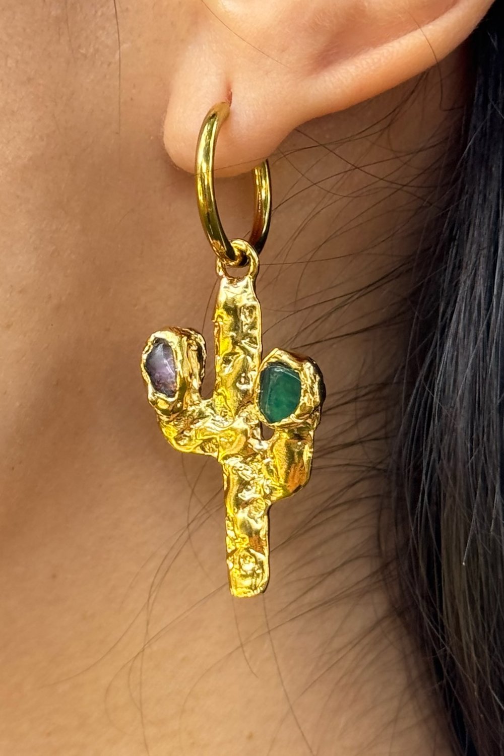 Cactus Flower Hoops