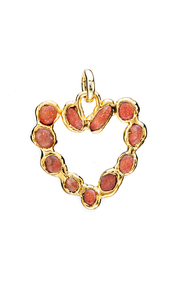 Carnelian Corazon Charm Pendant - Tea & Tequila