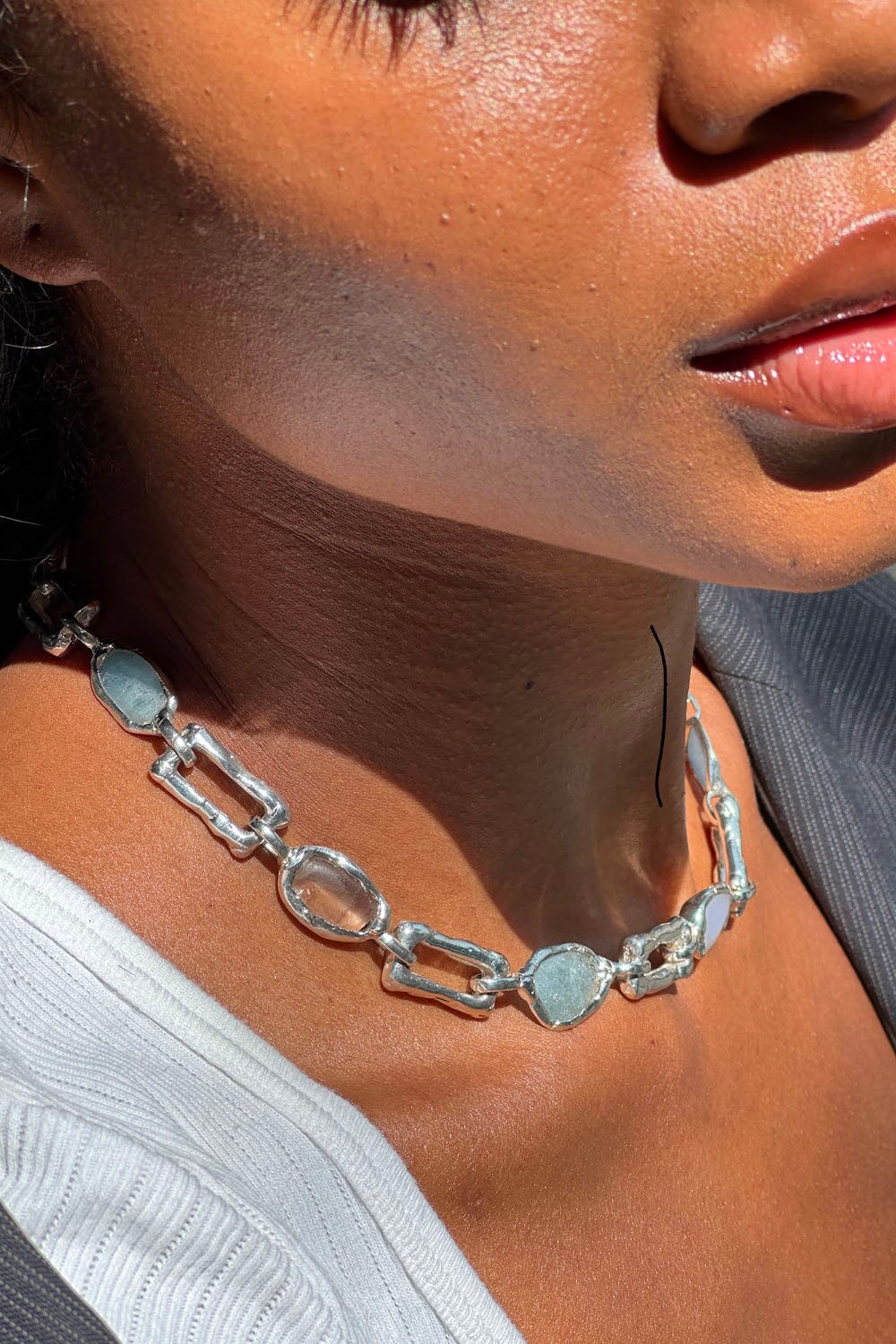 Chunky Love Chain Necklace in Silver