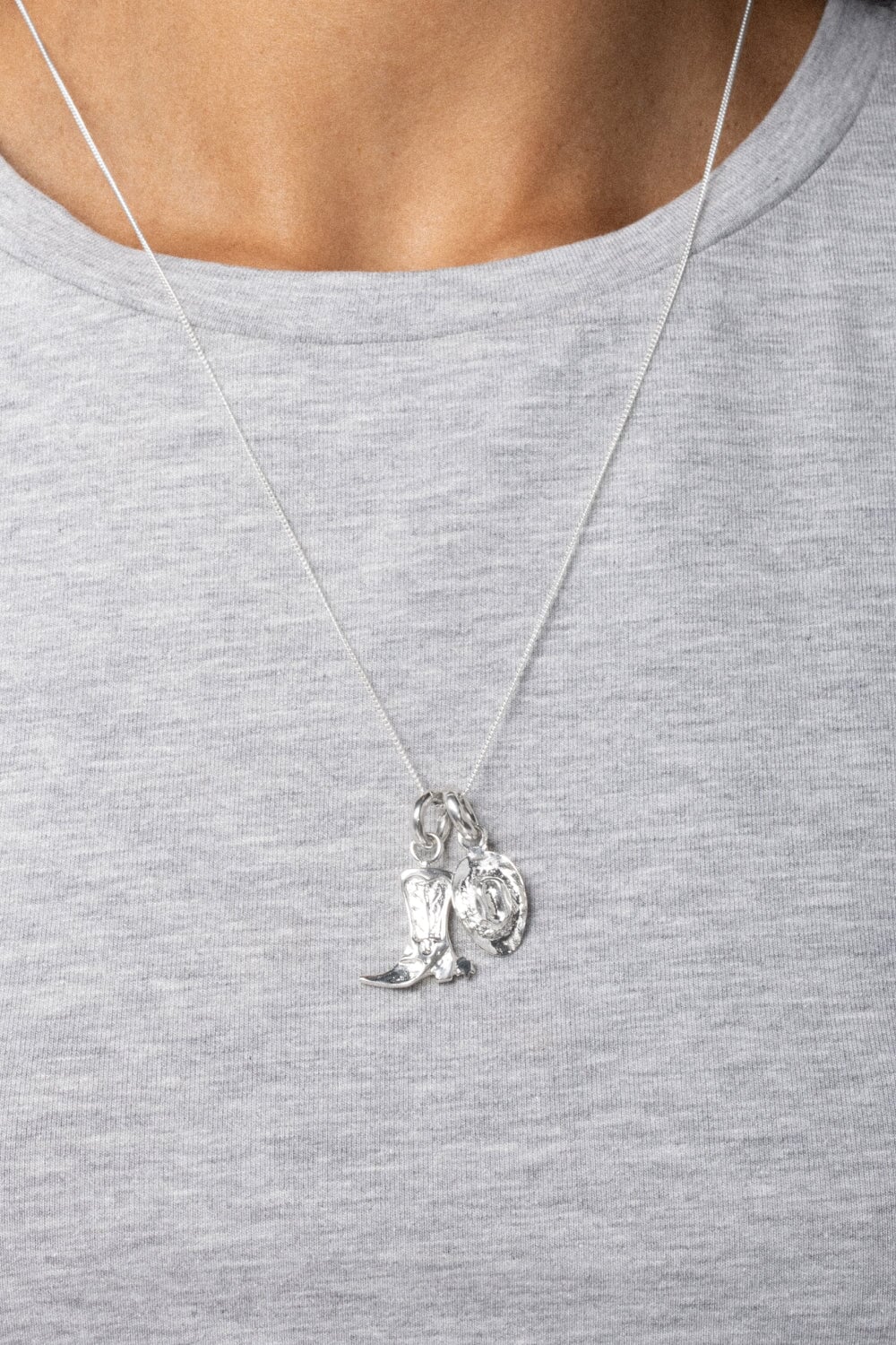 Cowboy Hat Pendant in Silver