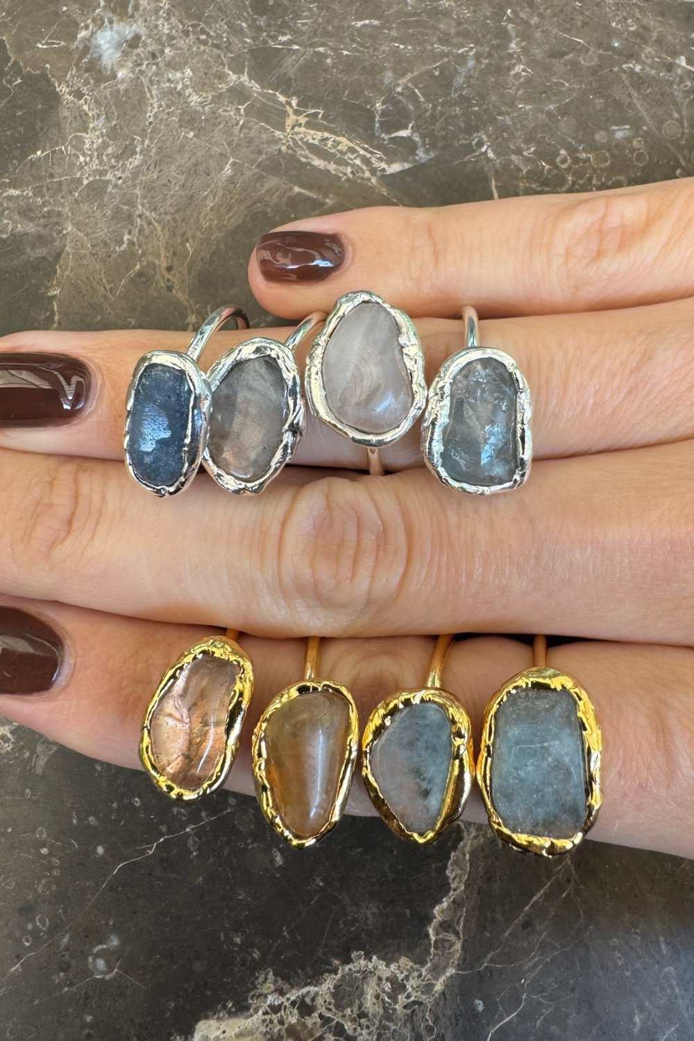 Crystal Aura Ring in Gold