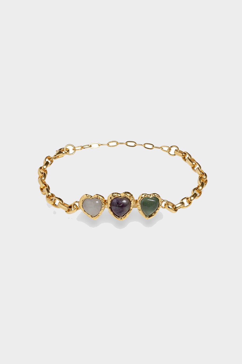 Crystal Heart Bracelet in Gold
