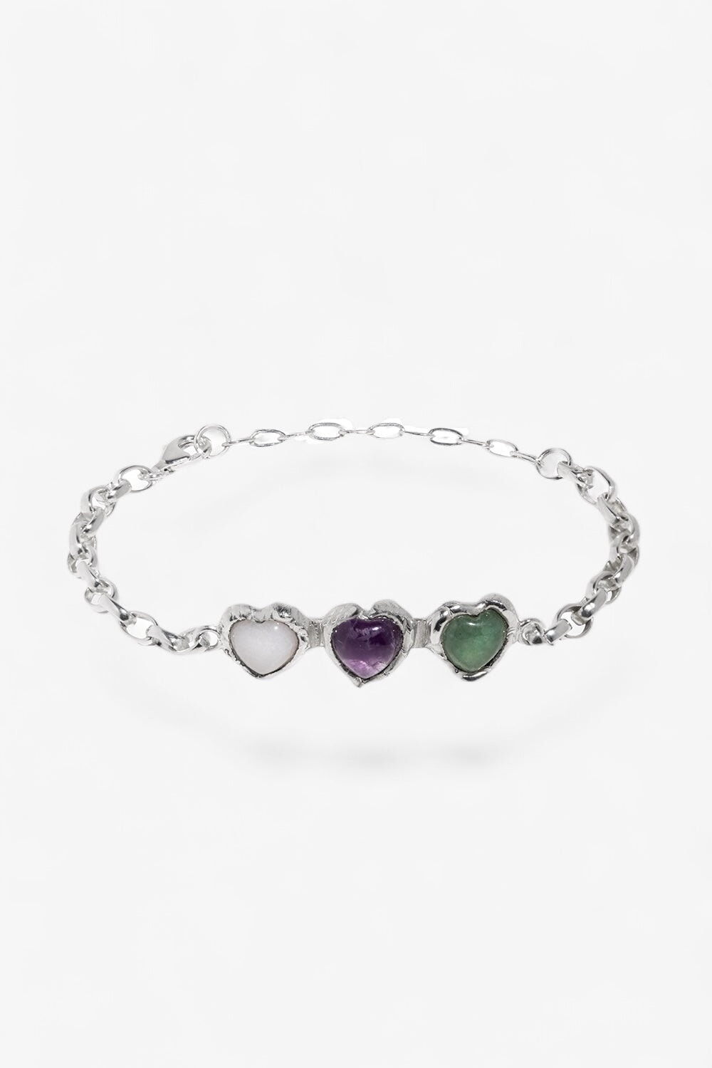 Crystal Heart Bracelet in Silver