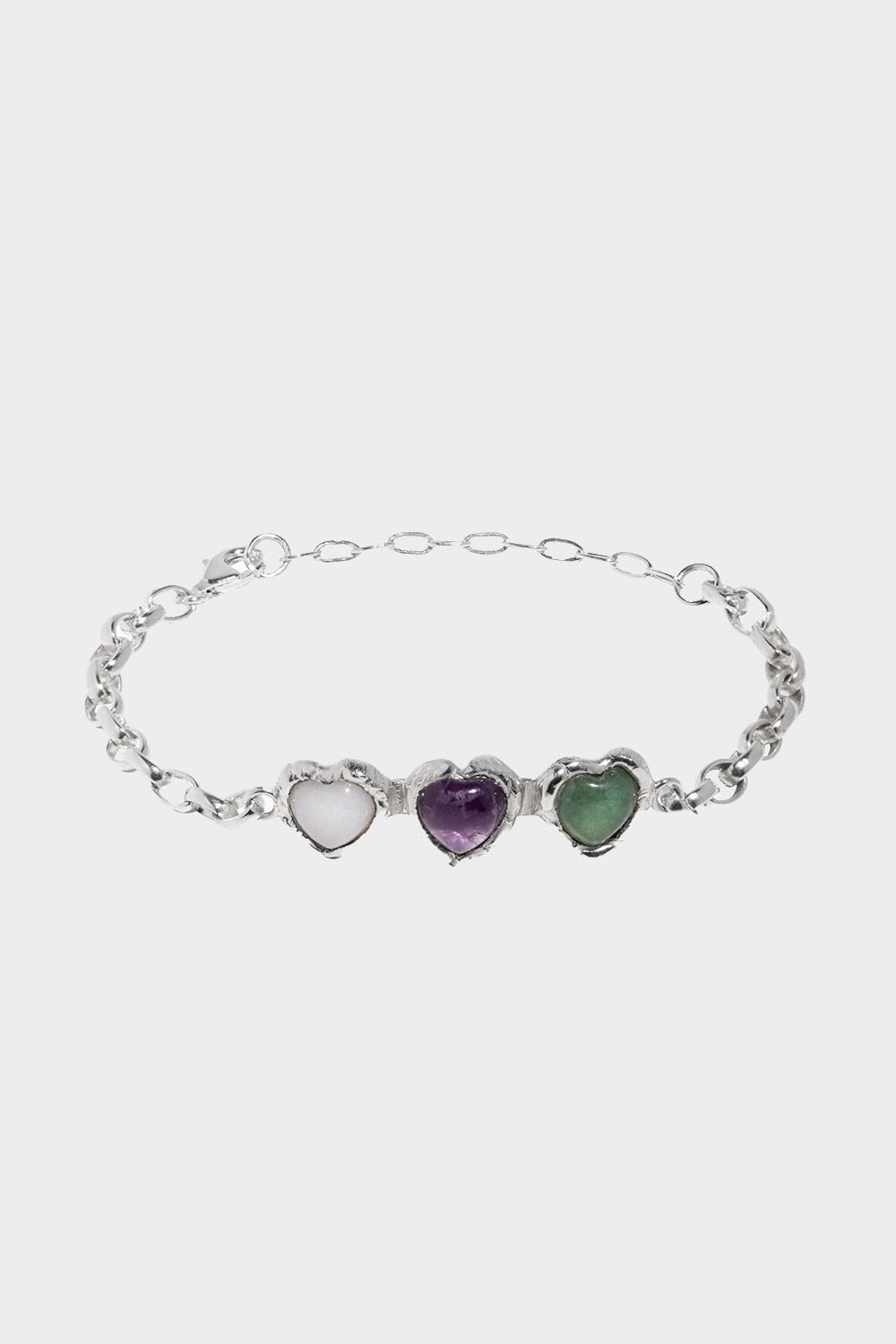 Crystal Heart Bracelet in Silver