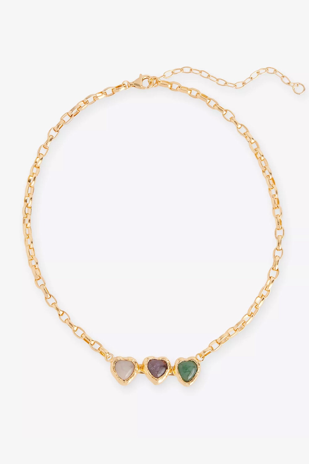 Crystal Heart Necklace in Gold