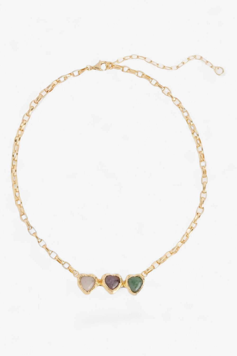 Crystal Heart Necklace in Gold