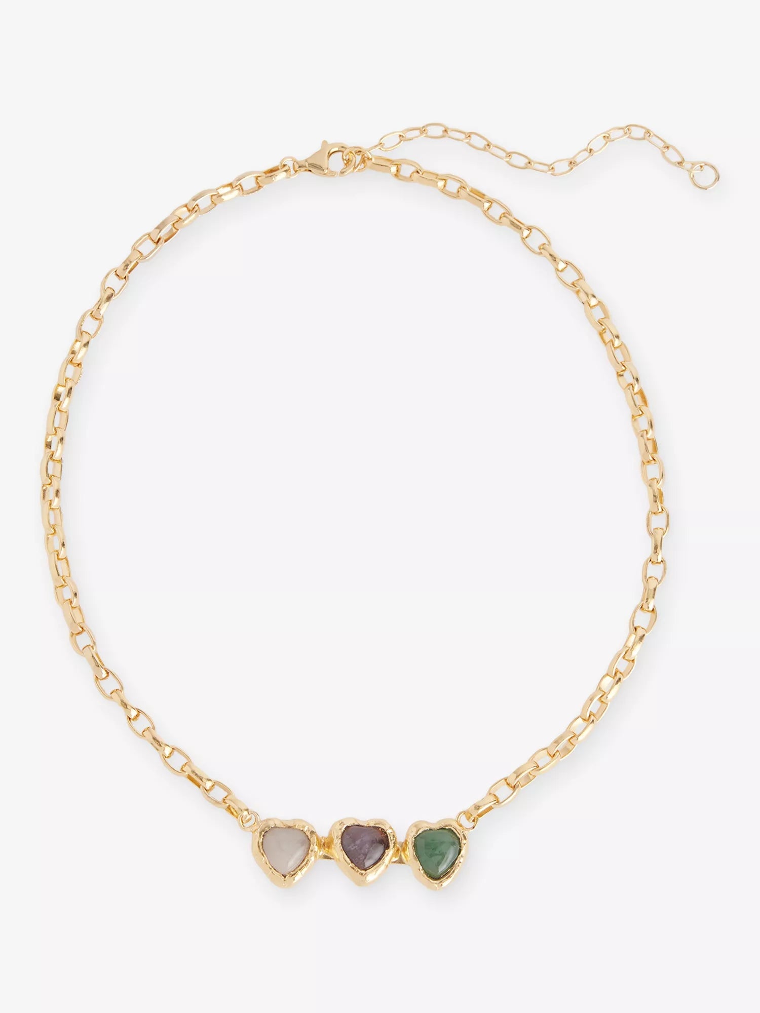 Crystal Heart Necklace in Gold