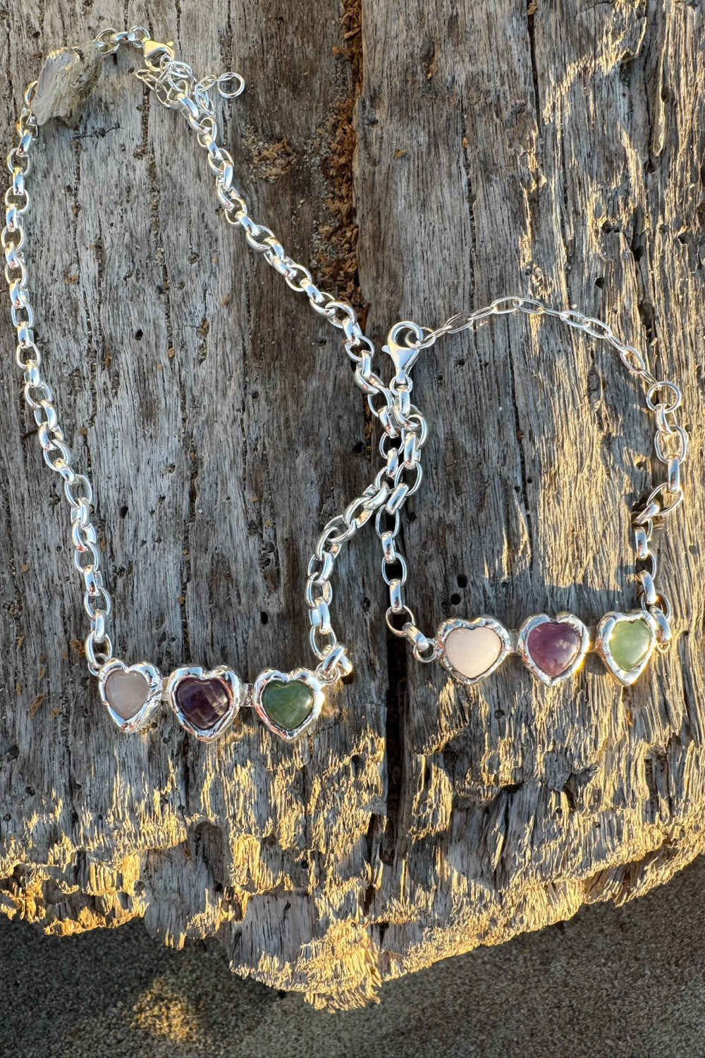 Crystal Heart Bracelet in Silver