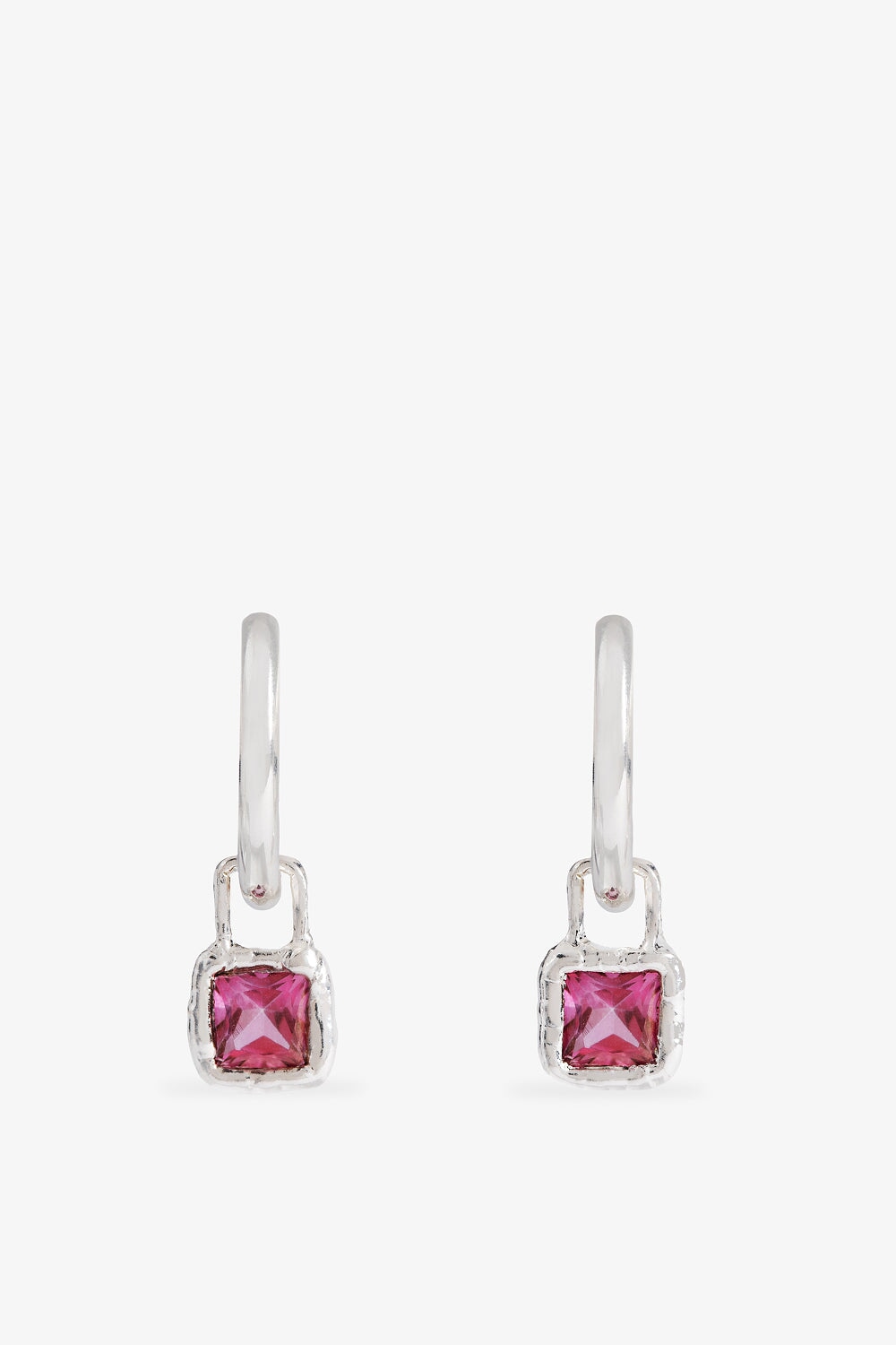 Cut Gems Hoops Pink Topaz