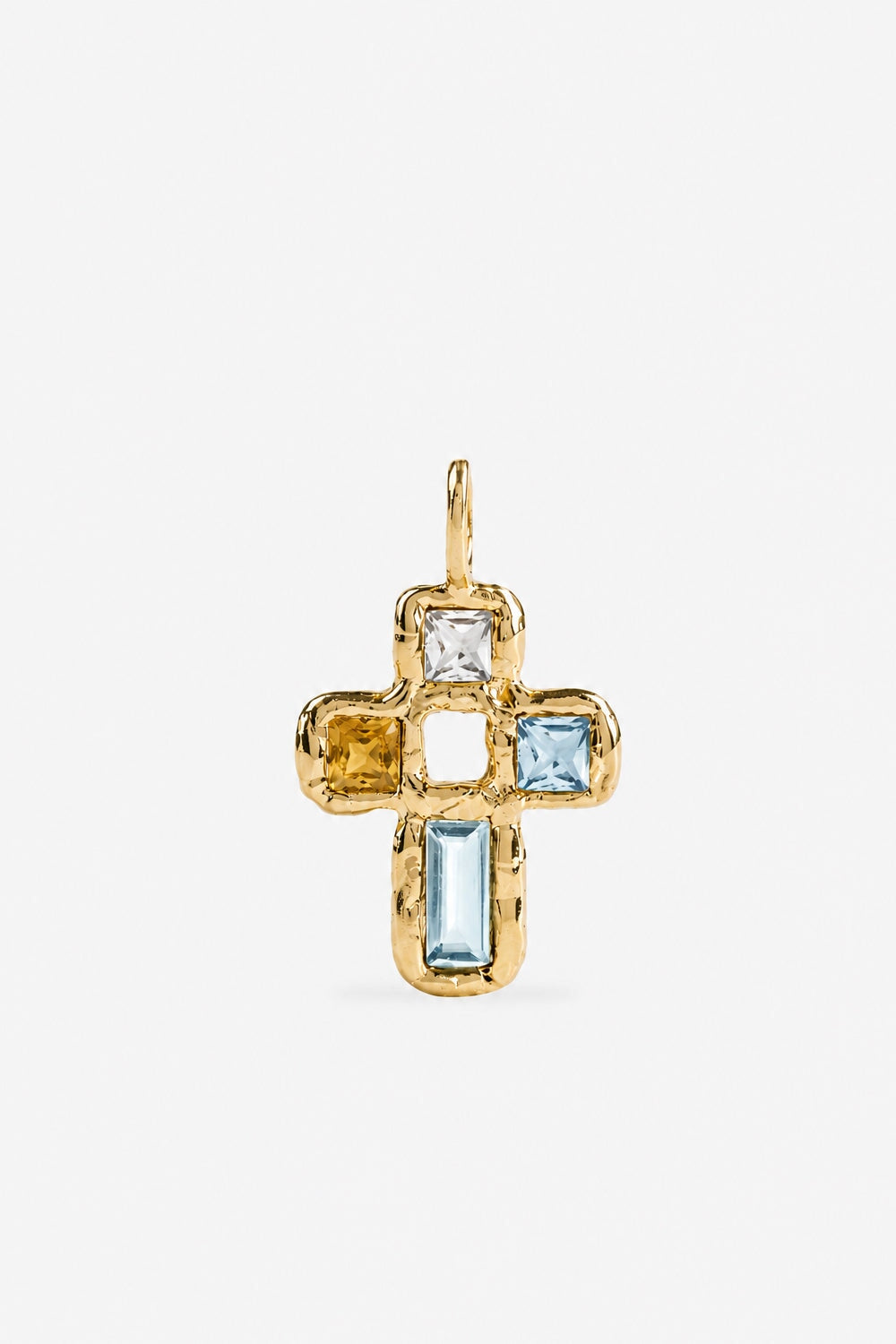 Cut Gems Cross Pendant