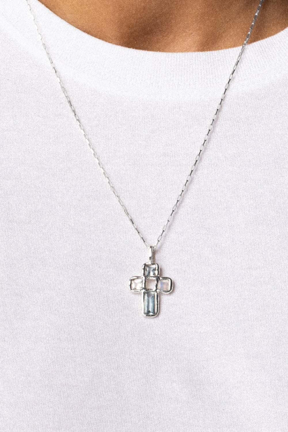 Cut Gems Cross Pendant