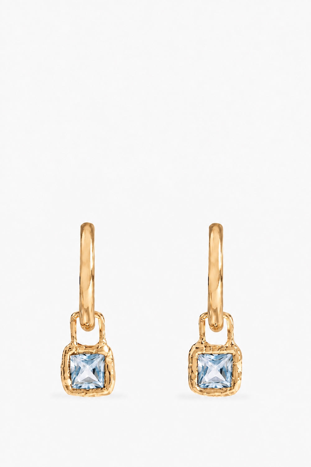 Cut Gems Hoops Blue Topaz