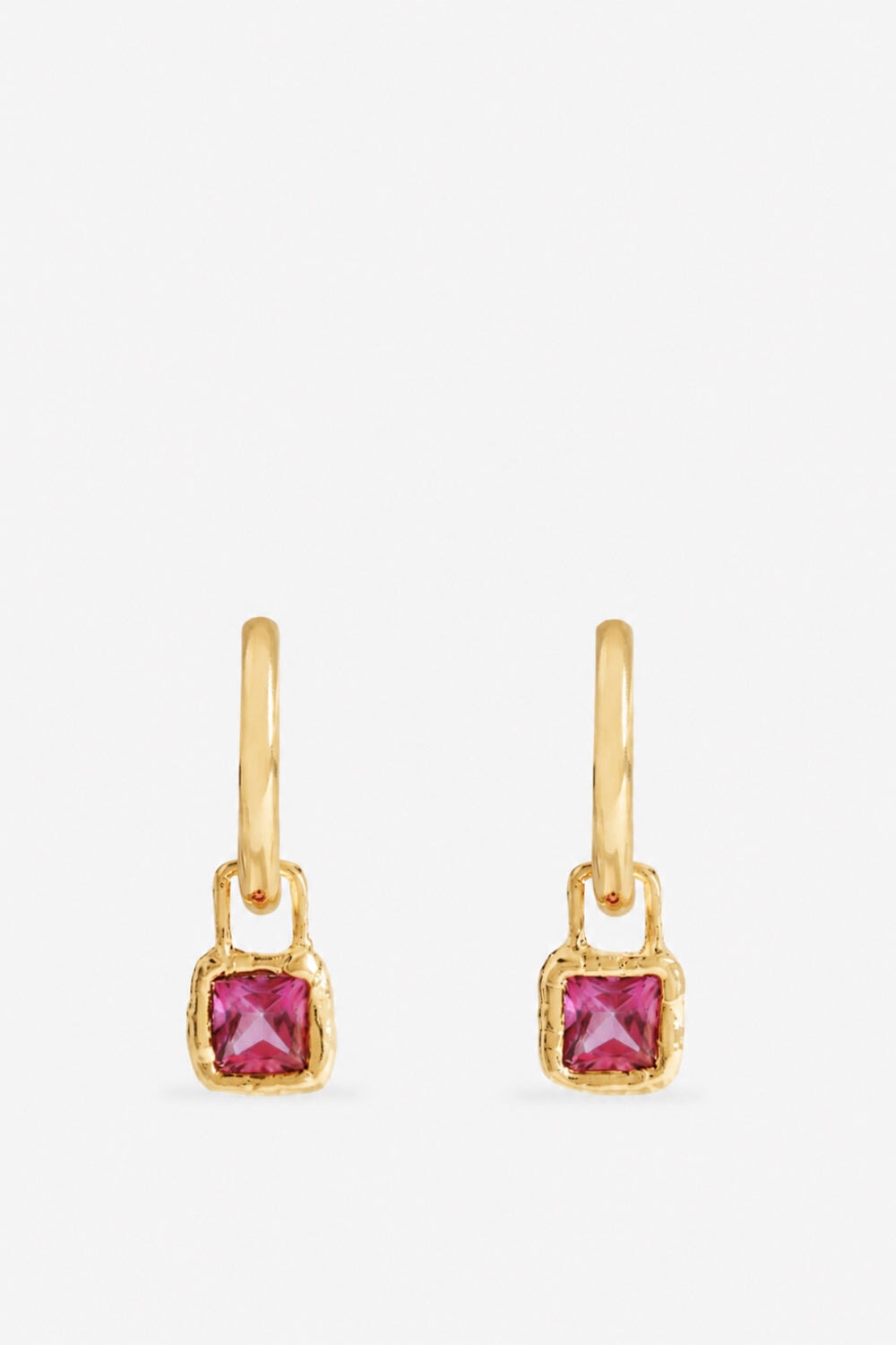Cut Gems Hoops Pink Topaz