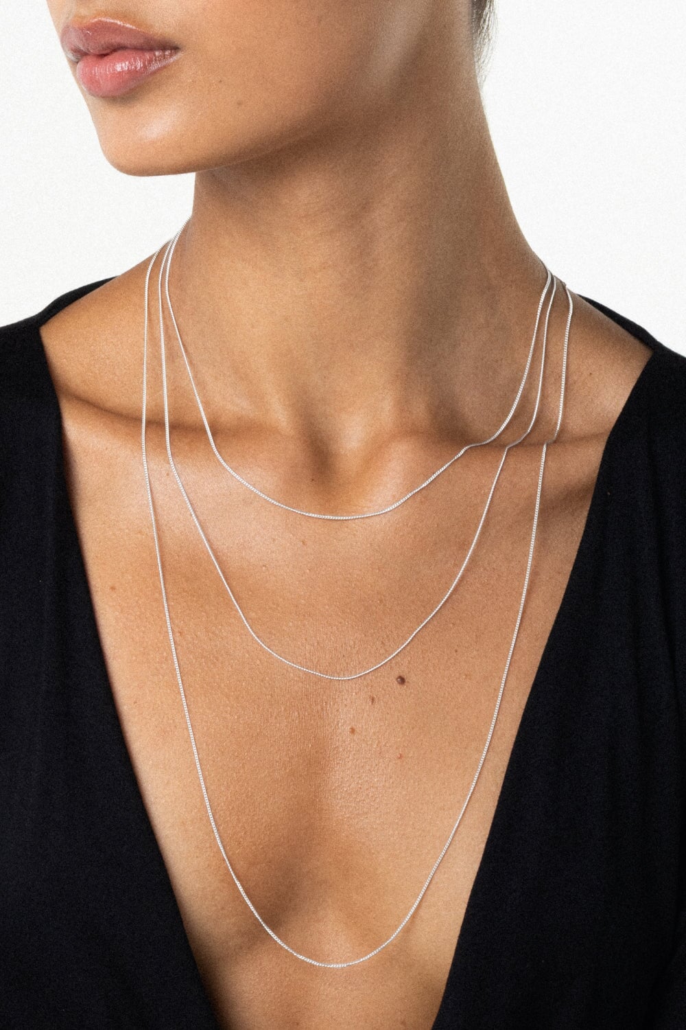 Delicate Cuban Chain Necklace in Silver