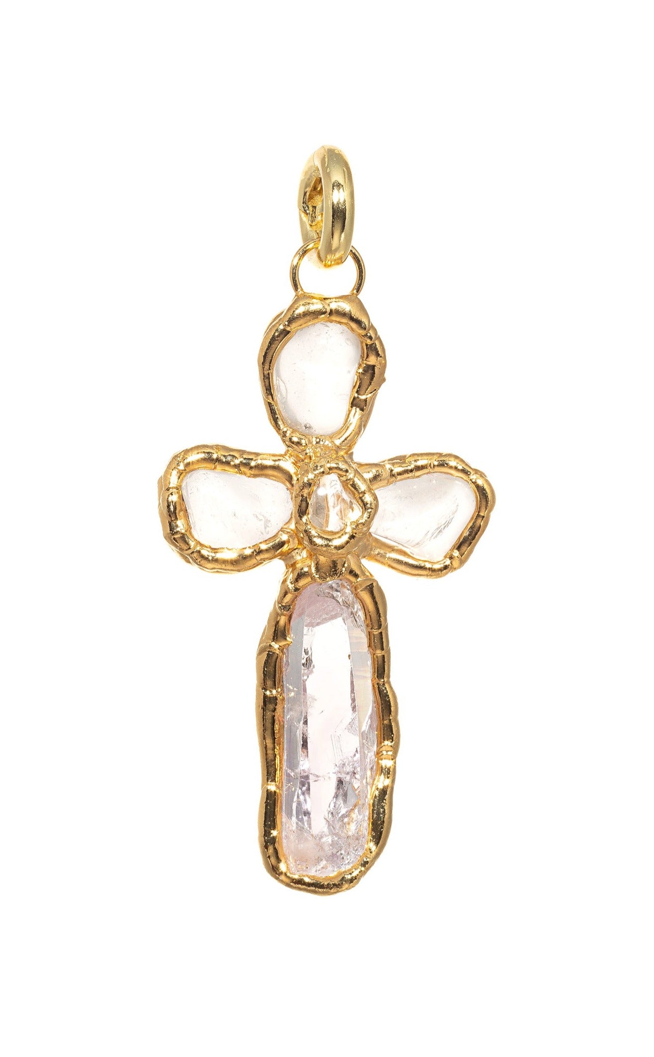 Large Quartz Cross Charm - Tea & Tequila