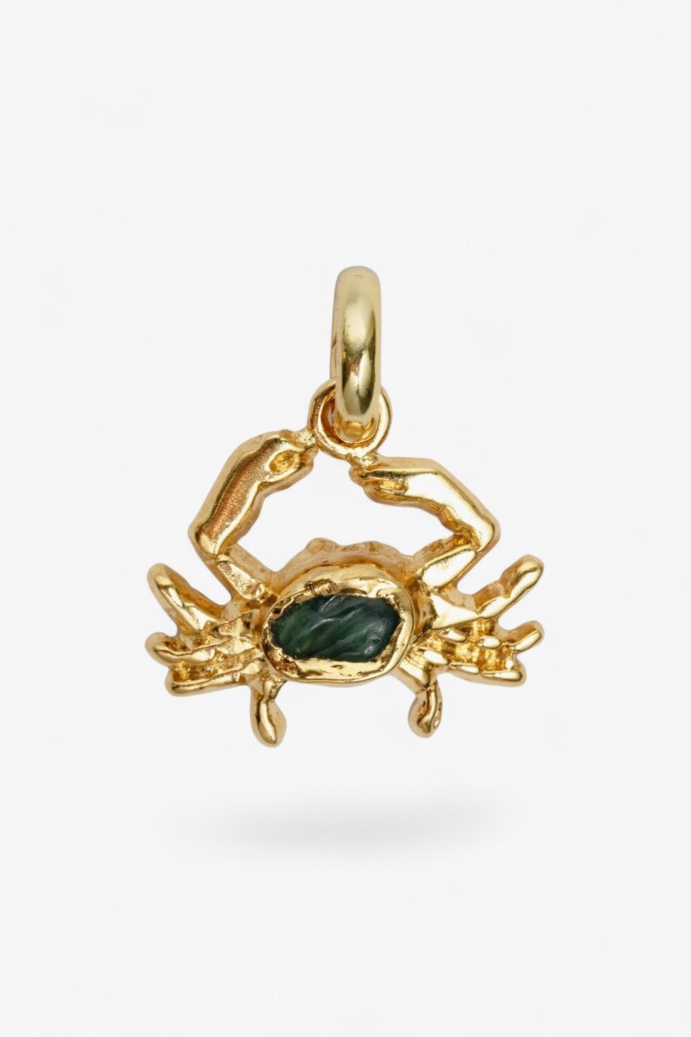 Gemstone Crab Charm in Gold