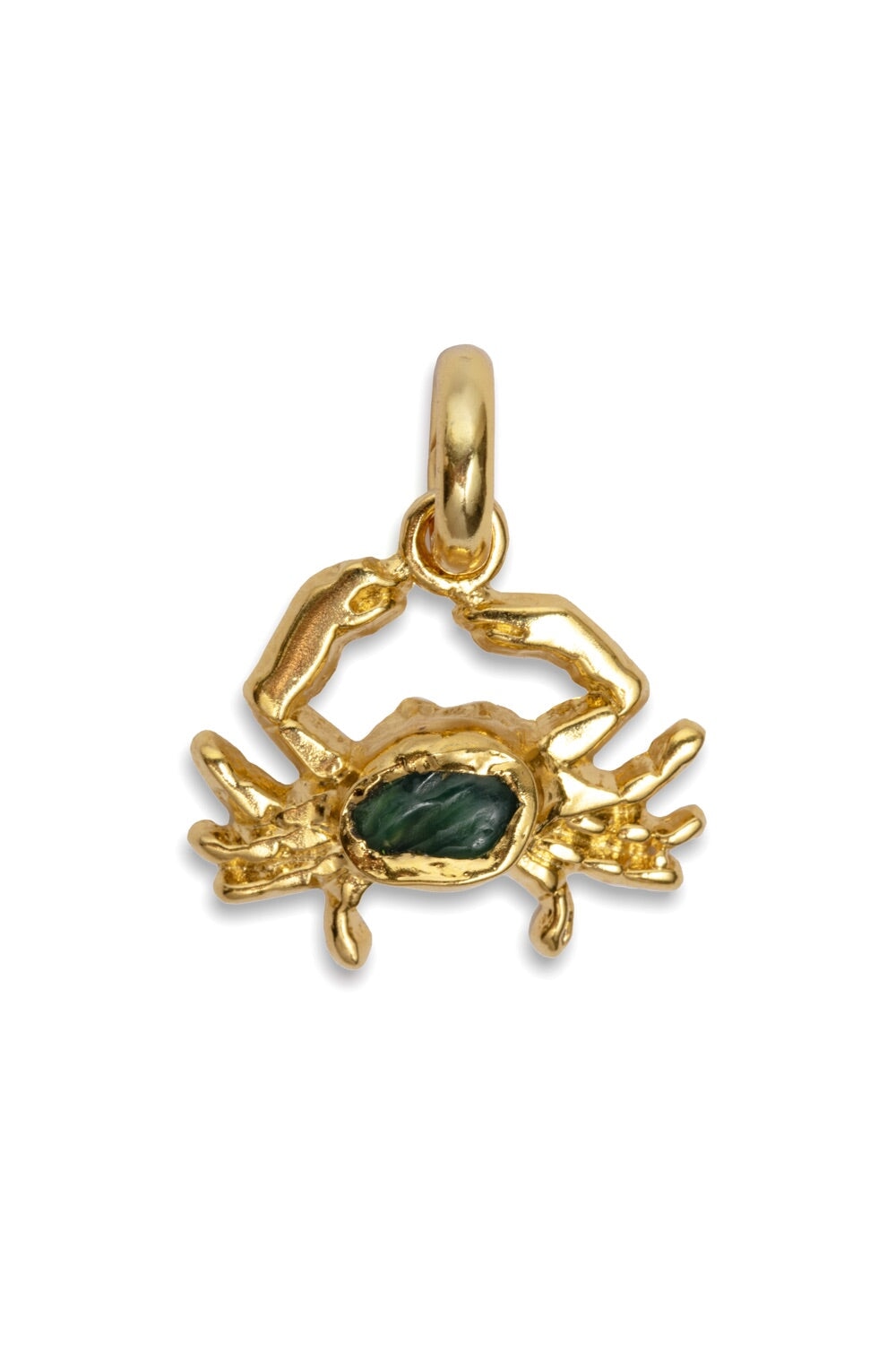 Gemstone Crab Charm in Gold
