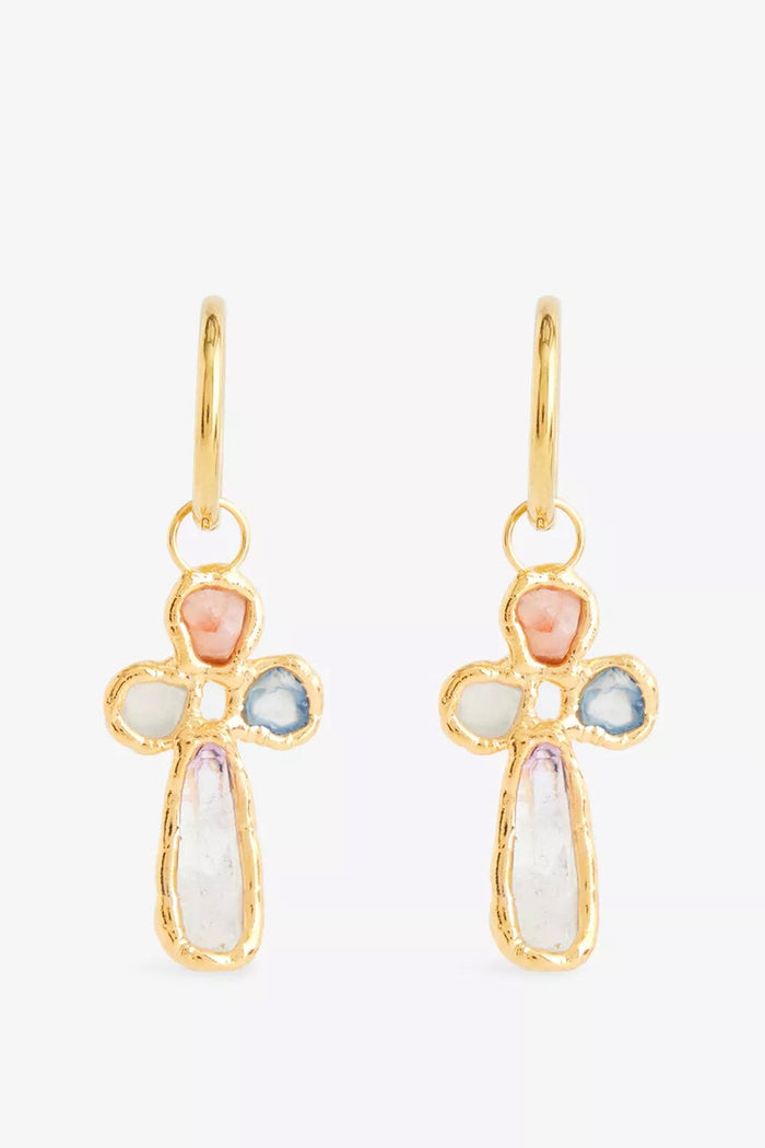 The Gold Cross Hoops