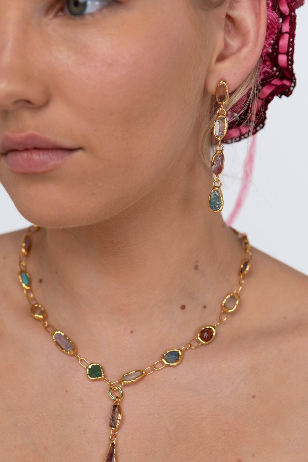 Gemstone Drop Earrings
