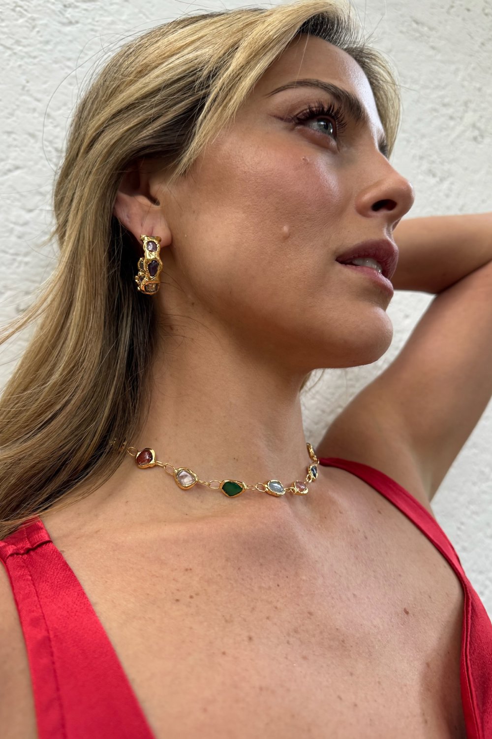 Gold Paraíso Gemstone Hoops
