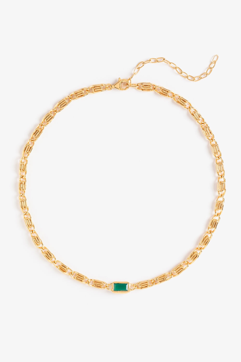 Spiral Green Agate Necklace