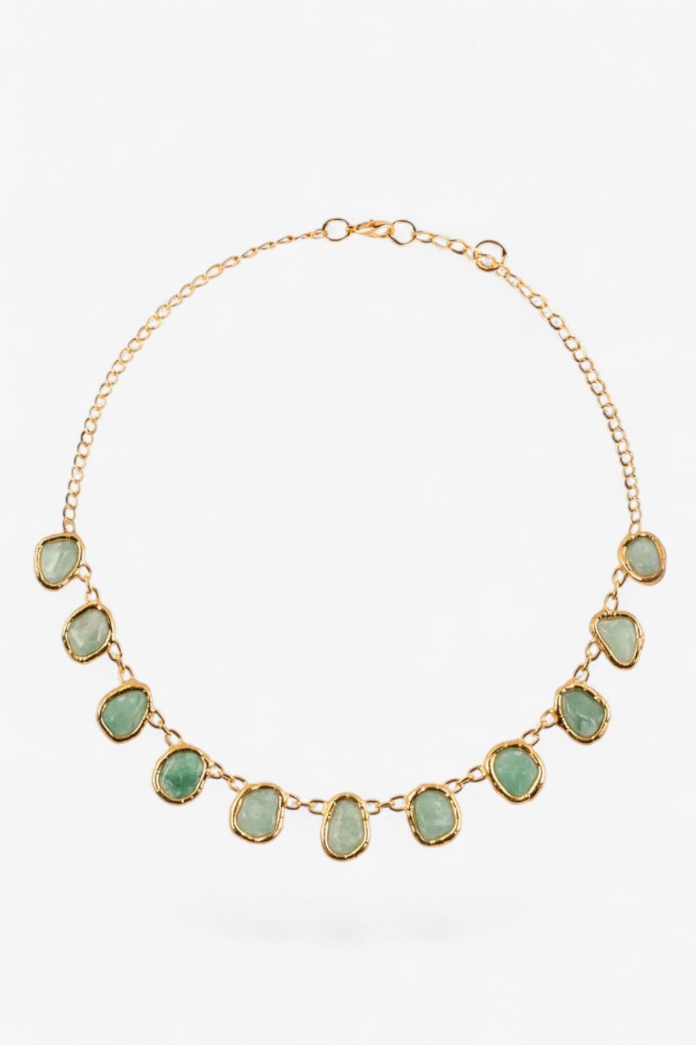 Jade Gemstone Necklace in Gold