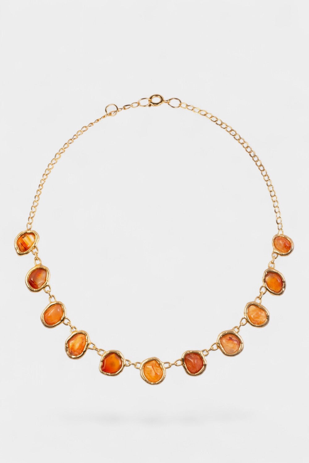 Large Gemstone Necklace in Gold