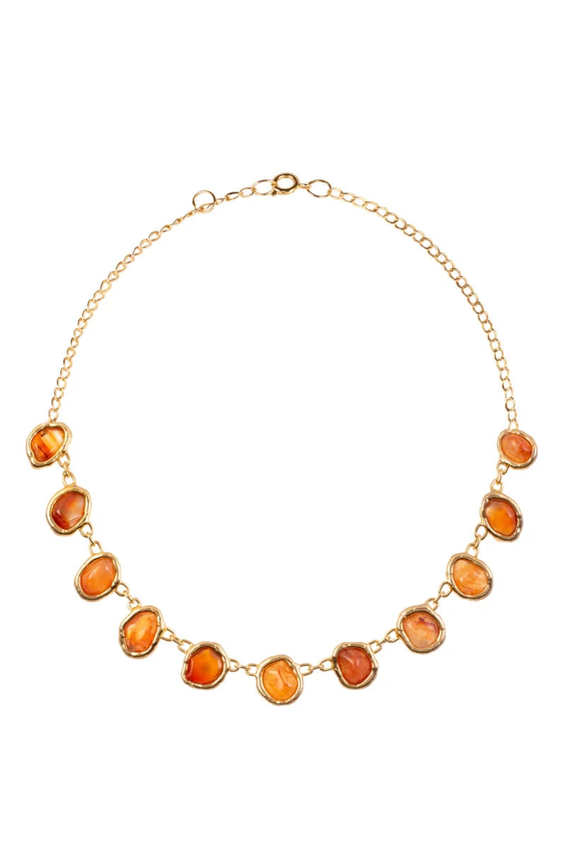 Large Gemstone Necklace in Gold