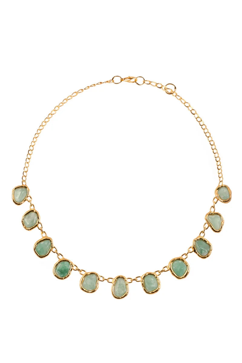 Large Gemstone Necklace in Gold