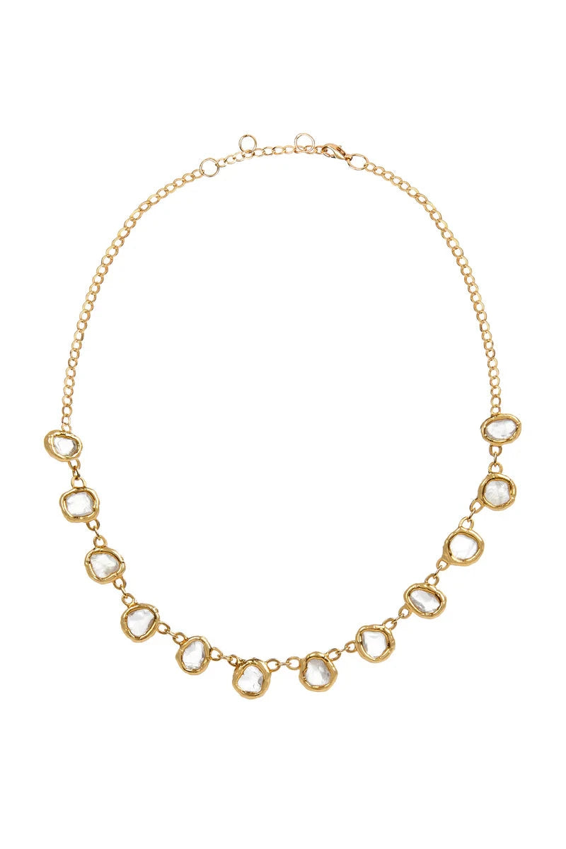 Large Gemstone Necklace in Gold