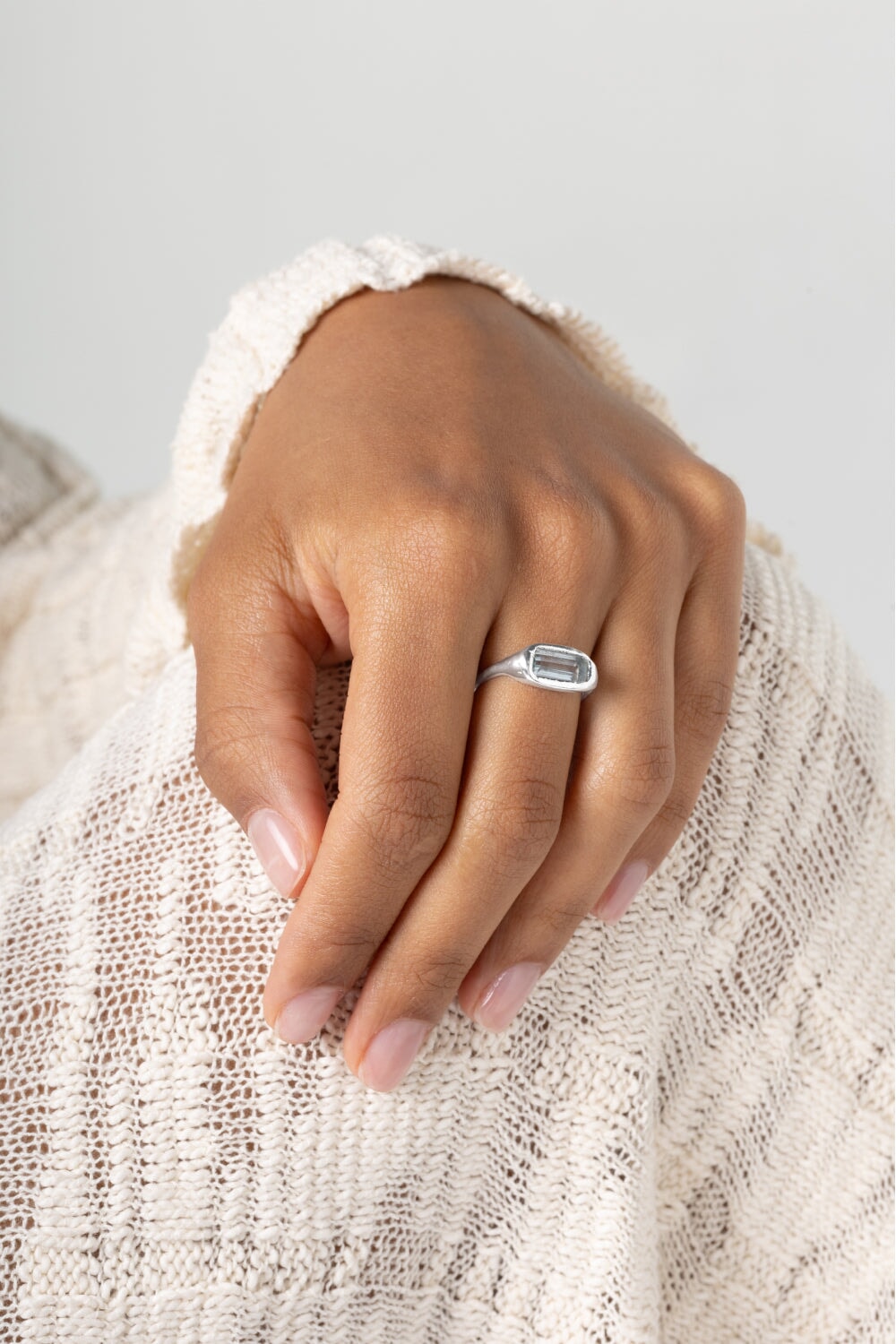 Lava Bar Ring Blue Topaz