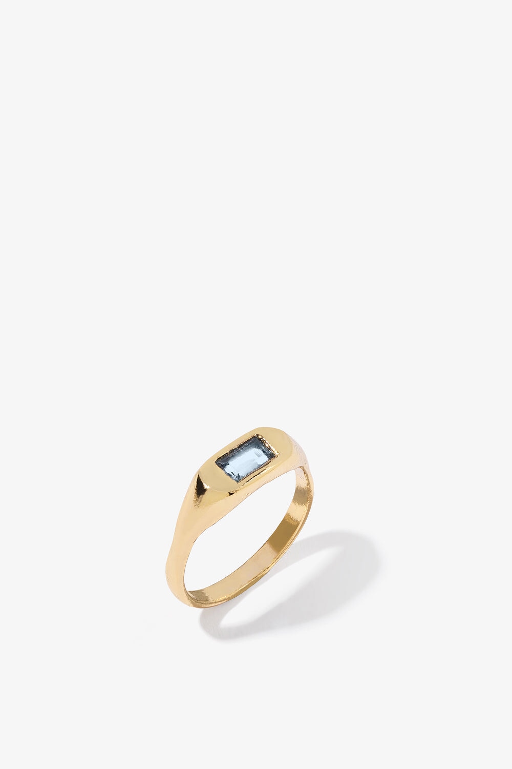 Lava Signet Ring Blue Topaz