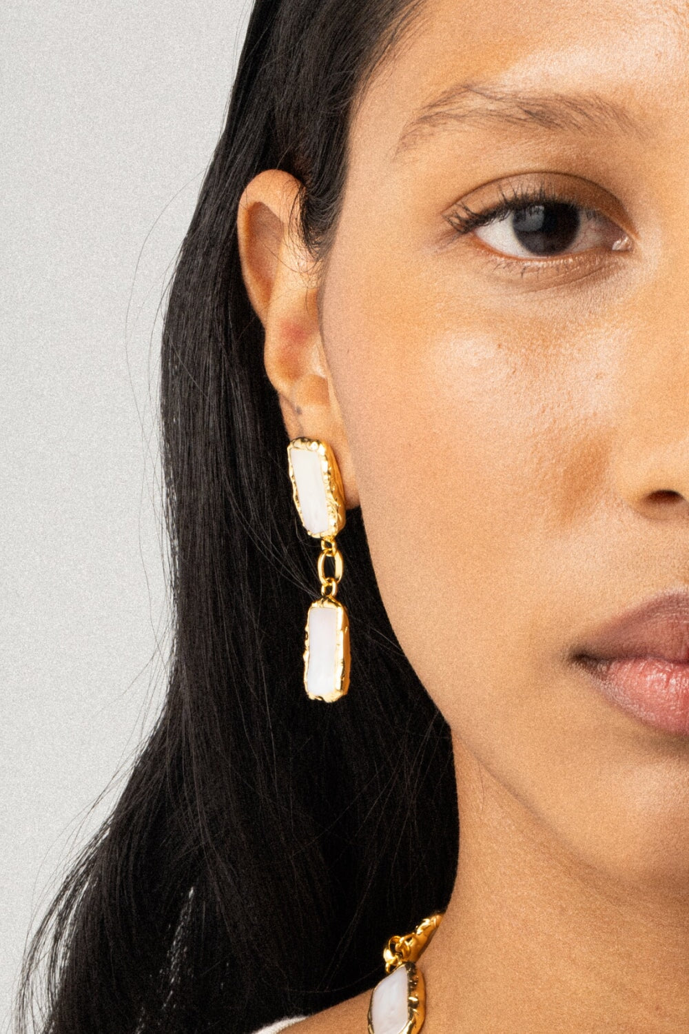 Mermaid Pearl Earrings in Gold