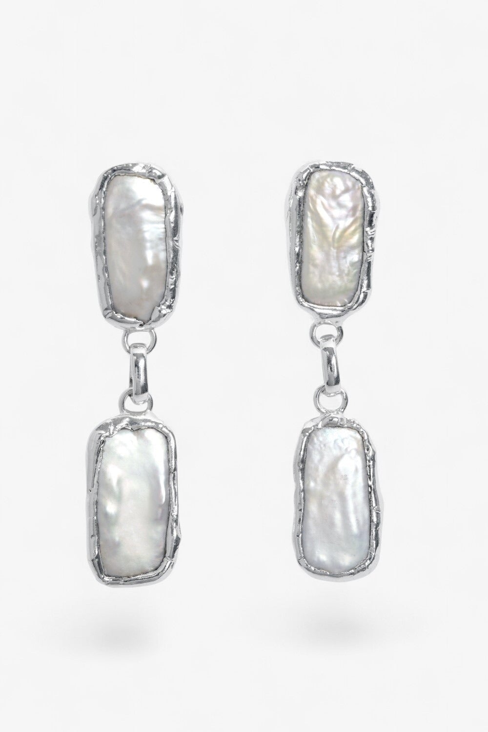 Mermaid Pearl Earrings in Silver