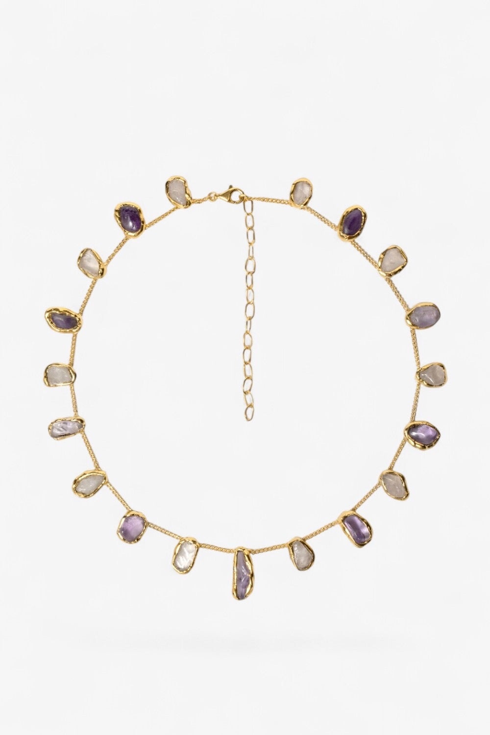 Mini Crystal Chain Necklace in Gold
