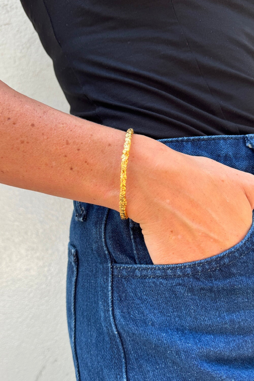 Molten Bar Bracelet in Gold