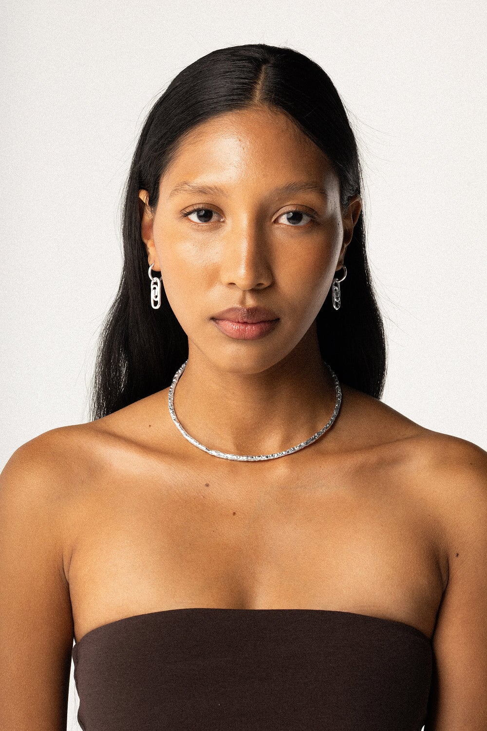 Molten Choker in Silver