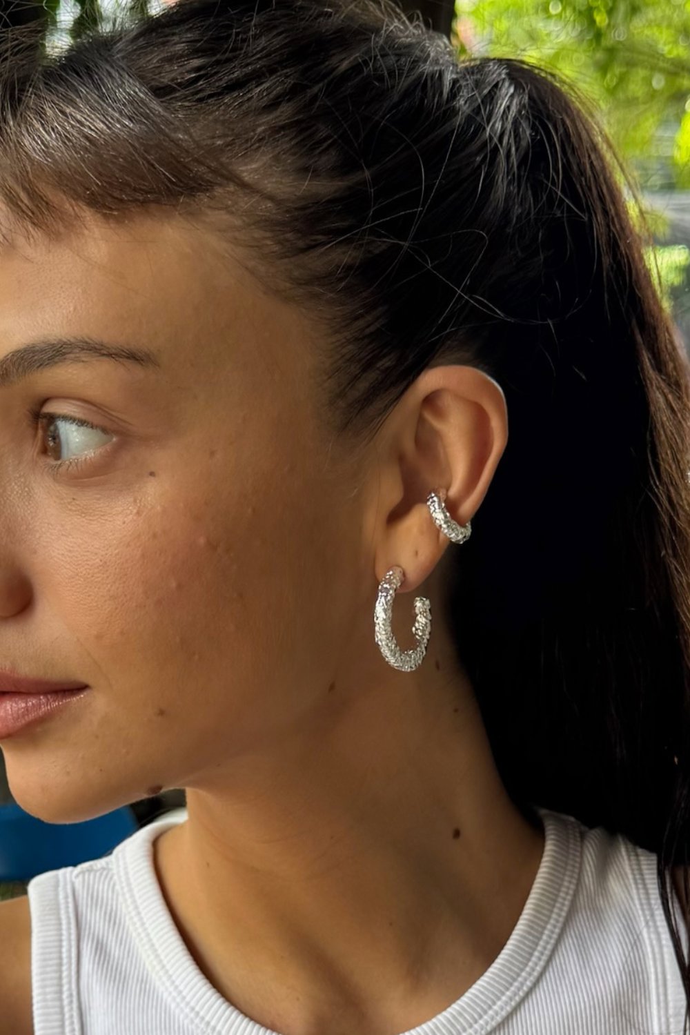 Molten Ear Cuff in Silver