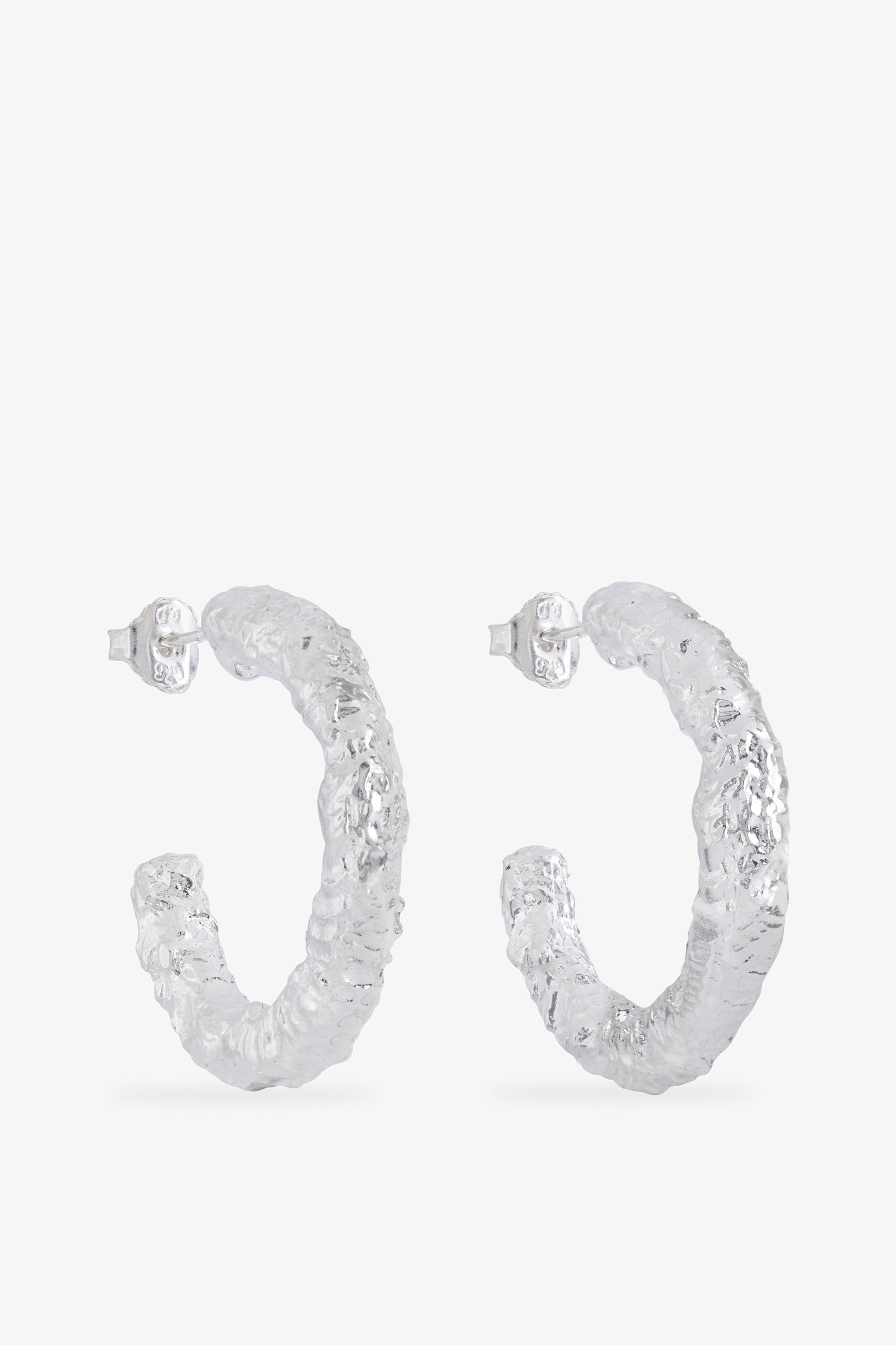 Molten Hoops in Silver