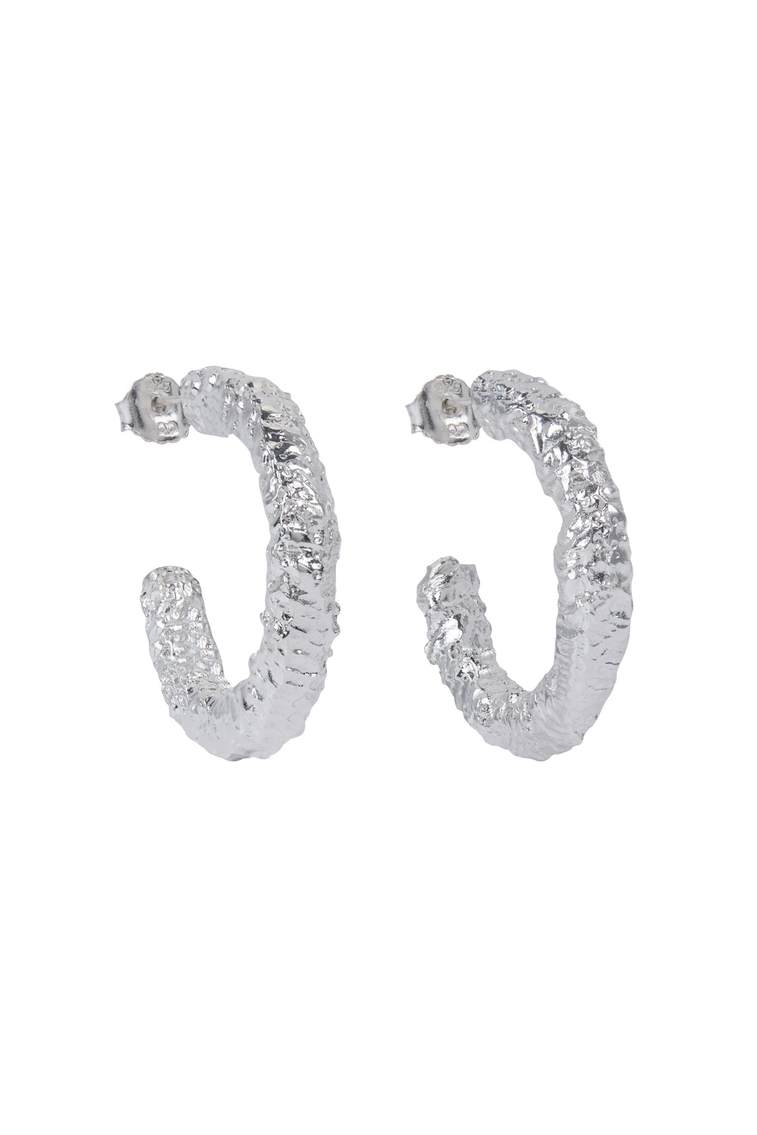 Molten Hoops in Silver
