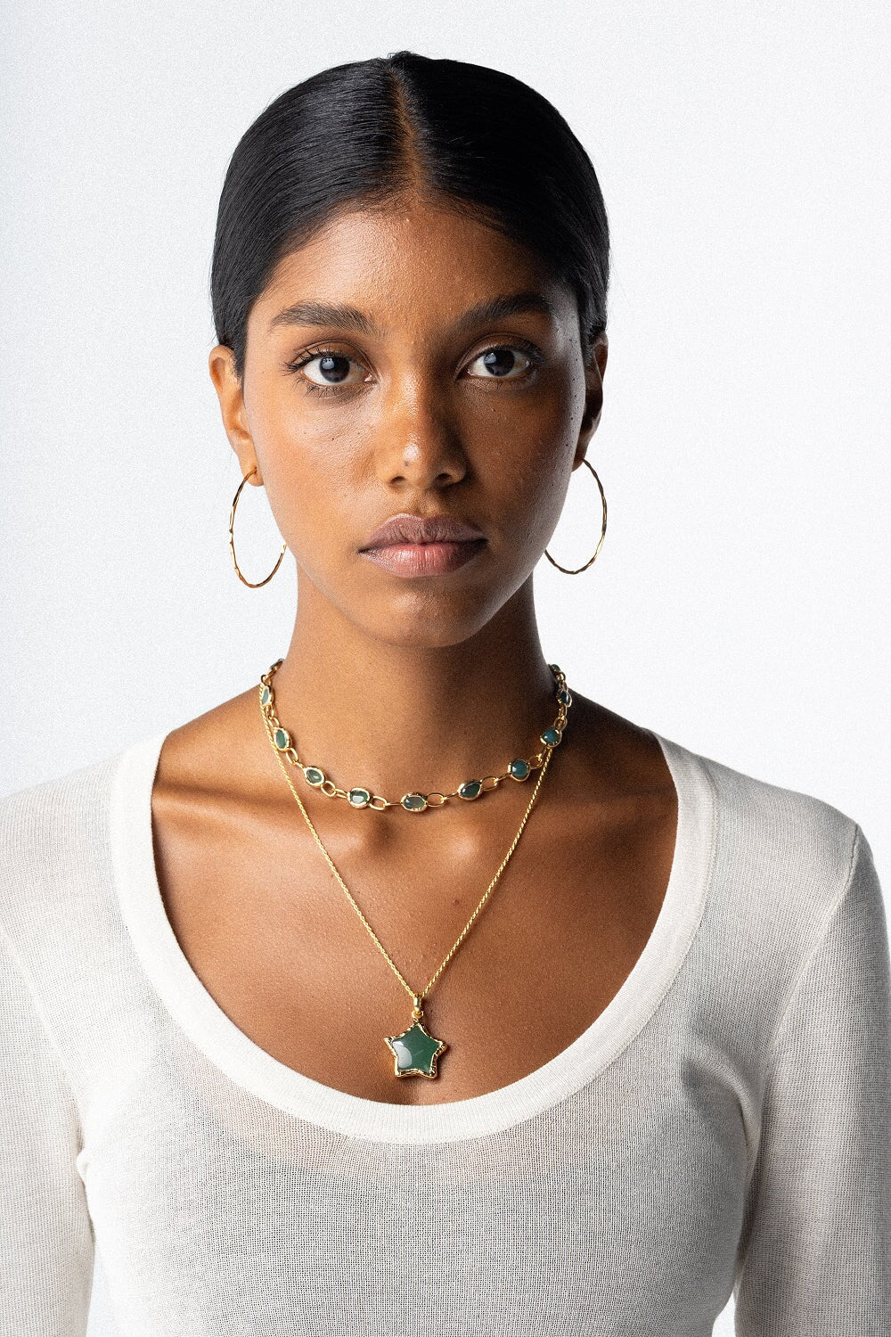 Molten Jade Necklace in Gold