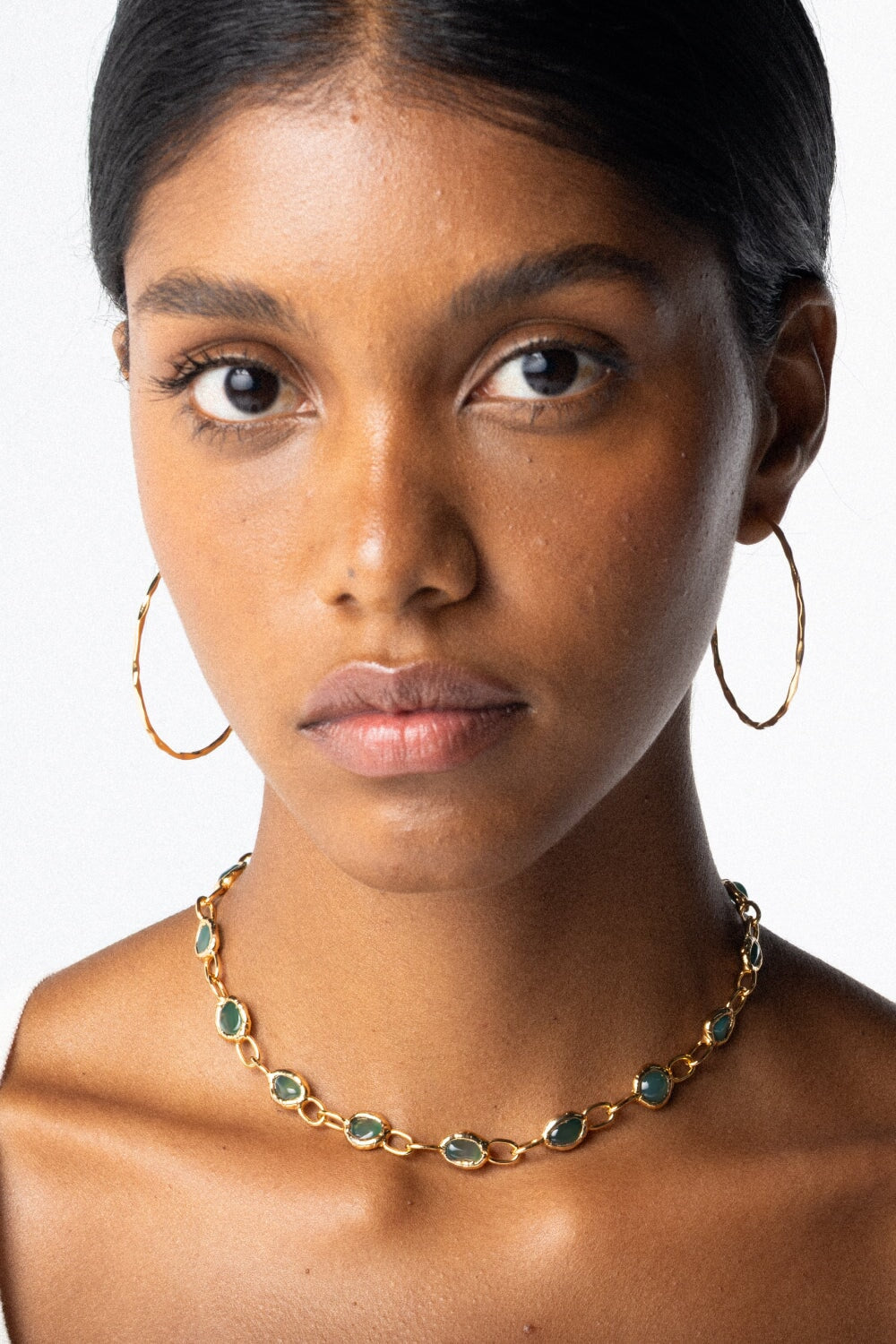 Molten Jade Necklace in Gold