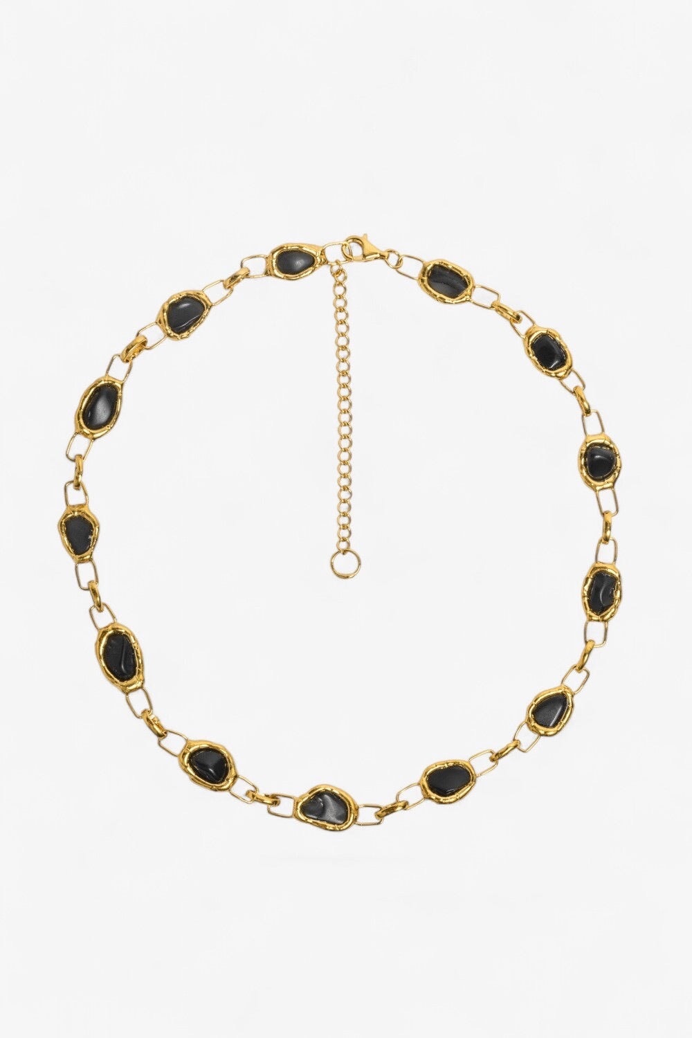 Onyx Square Link Necklace