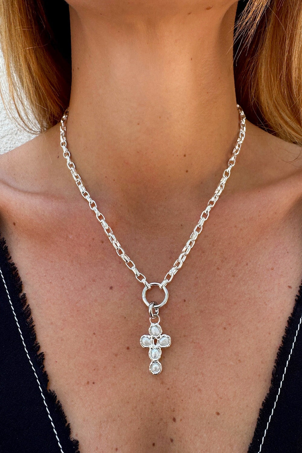 Oval Charm Loop Chain in Silver