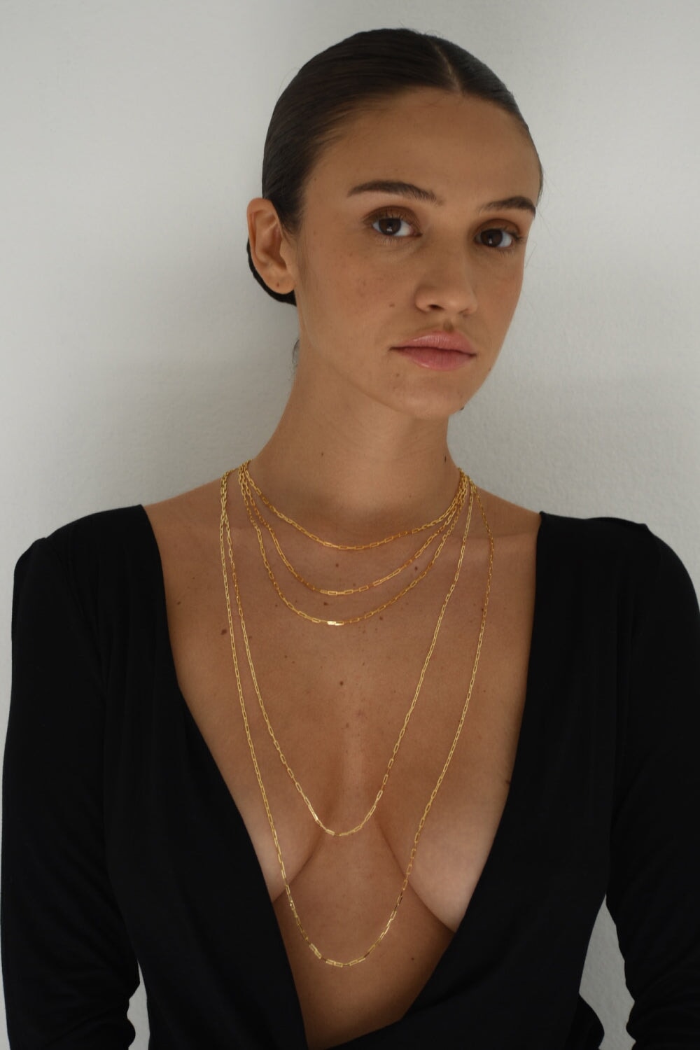Paperclip Chain Necklace in Gold