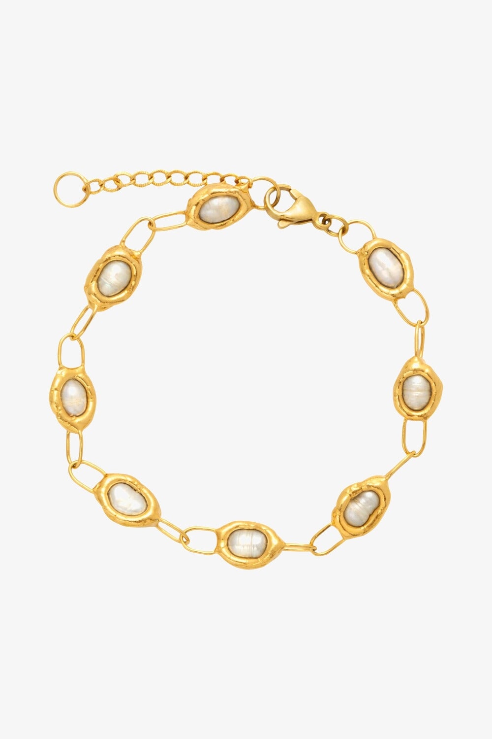 Pearl Chain Bracelet in Gold