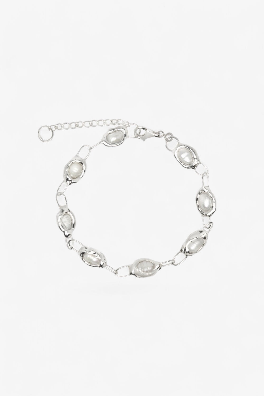 Pearl Chain Bracelet in Silver